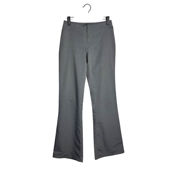Vintage Paris Blues Flare Leg Pants Size 1 Low Rise Gray Y2K Dress Pant Casual - Picture 1 of 9